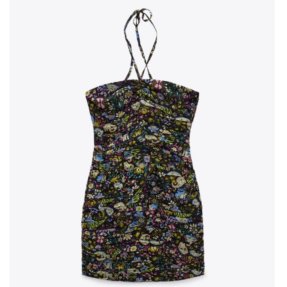 ZARA floral multi color mini dress